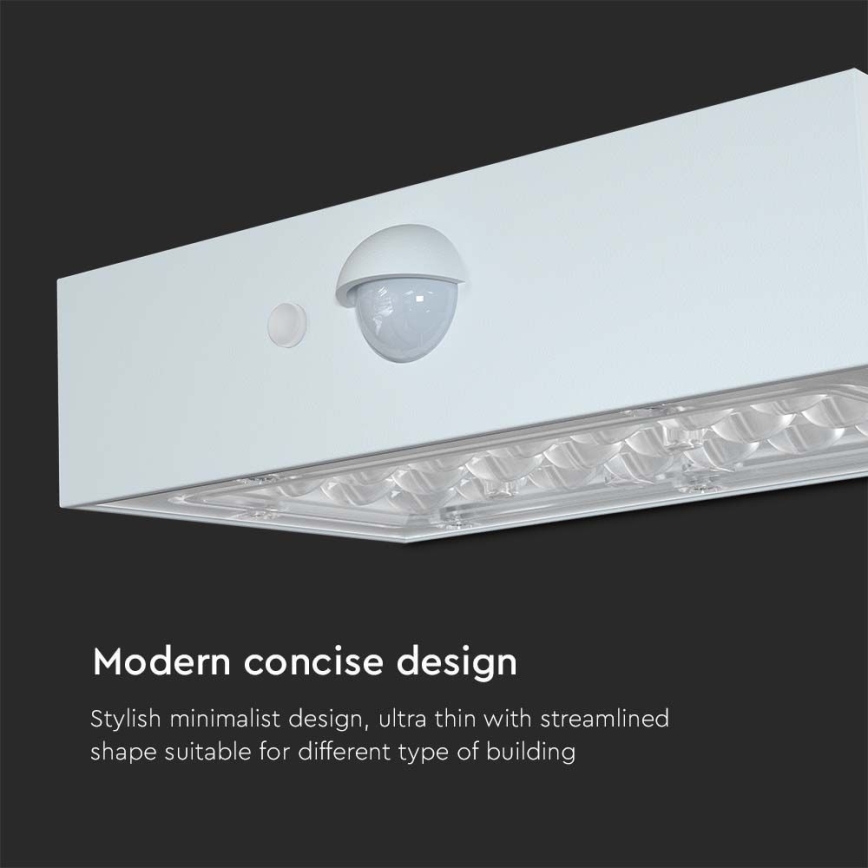 LED Solární nástěnné svítidlo se senzorem LED/3W/3,7V 3000K/4000K IP65 1200 mAh bílá