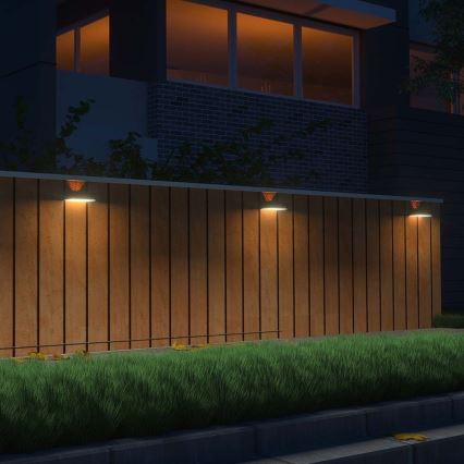 LED Solární nástěnné svítidlo se senzorem LED/3W/3,7V 3000K/4000K IP65 1200 mAh černá