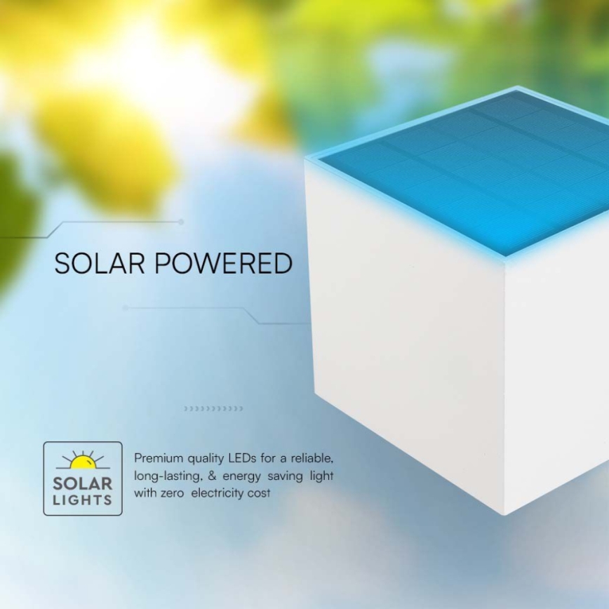 LED Solární nástěnné svítidlo se senzorem LED/3W/3,7V IP65 4000K bílá