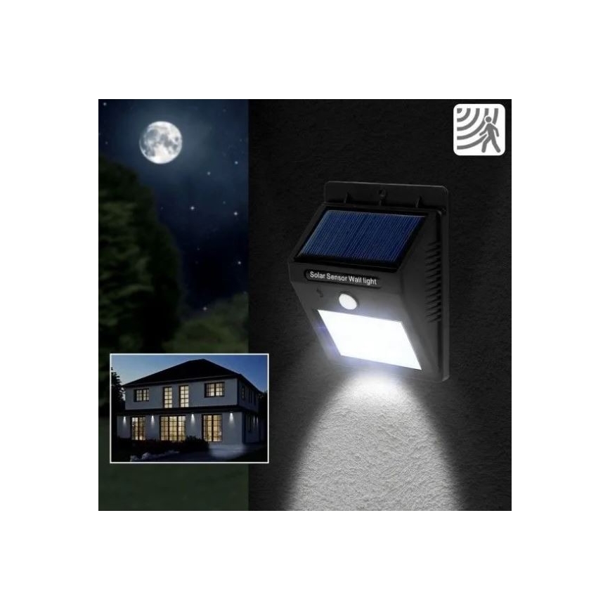 LED Solární nástěnné svítidlo se senzorem LED/4W/3,7V IP44