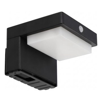 LED Solární nástěnné svítidlo se senzorem LED/5W/3,7V 2000 mAh IP44 černá