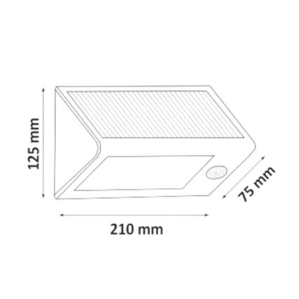 LED Solární nástěnné svítidlo se senzorem LED/5W IP44