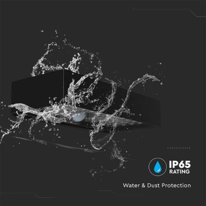 LED Solární nástěnné svítidlo se senzorem LED/6W/3,7V IP65 4000K 3000 mAh černá