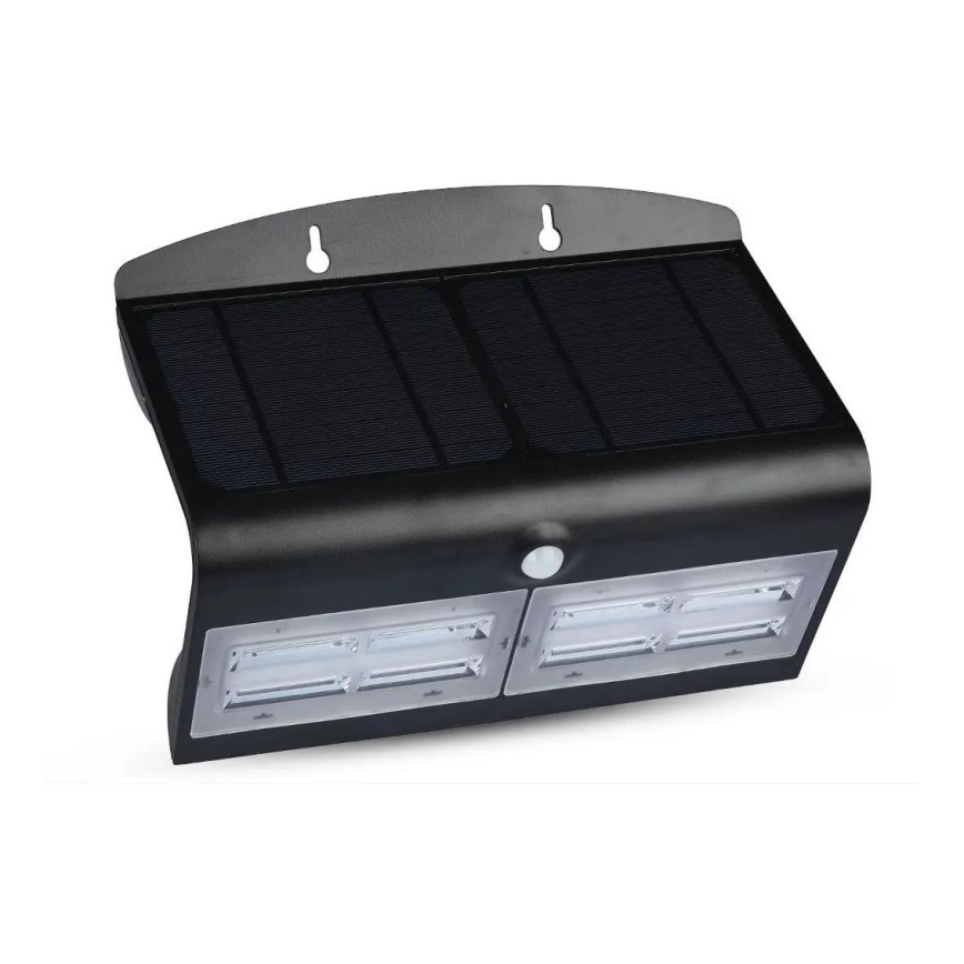 LED Solární nástěnné svítidlo se senzorem LED/7W/3,7V 4000K IP65 4000 mAh černá
