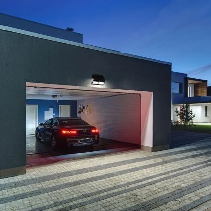 LED Solární nástěnné svítidlo se senzorem LED/7W/3,7V 4000K IP65 4000 mAh černá