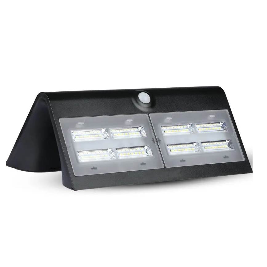 LED Solární nástěnné svítidlo se senzorem LED/7W/3,7V 4000K IP65 4000 mAh černá
