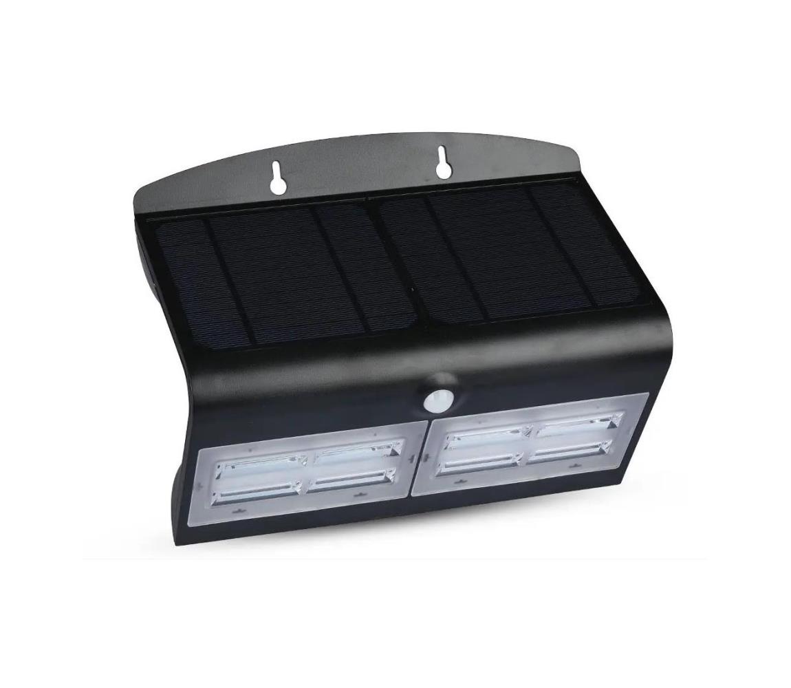 V-Tac LED Solární nástěnné svítidlo se senzorem LED/7W/3,7V 4000K IP65 černá VT0776