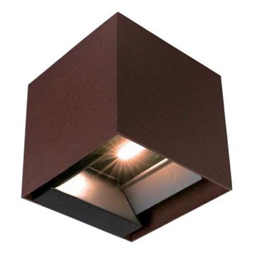 LED Solární nástěnné svítidlo se senzorem LED/9W/3,7V 3000/4000/5000K 2600 mAh IP65 hnědá