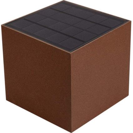 LED Solární nástěnné svítidlo se senzorem LED/9W/3,7V IP65 3000K hnědá