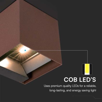 LED Solární nástěnné svítidlo se senzorem LED/9W/3,7V IP65 3000K hnědá
