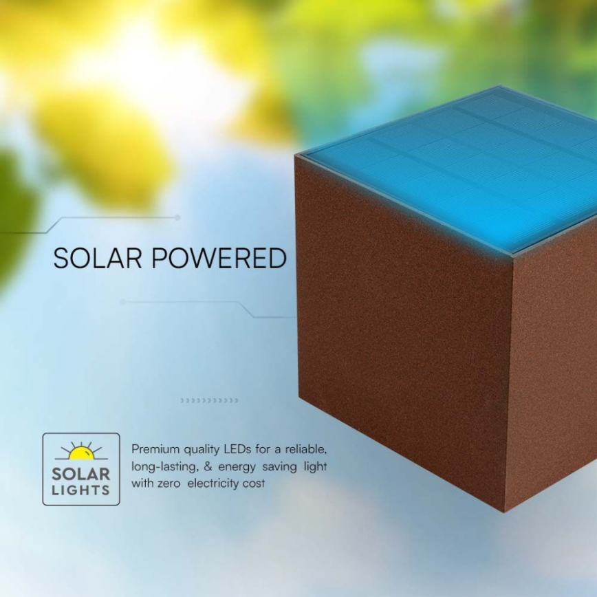 LED Solární nástěnné svítidlo se senzorem LED/9W/3,7V IP65 3000K hnědá
