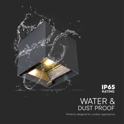 LED Solární nástěnné svítidlo se senzorem LED/9W/5V 3000/4000/5000K IP65 2600 mAh antracit