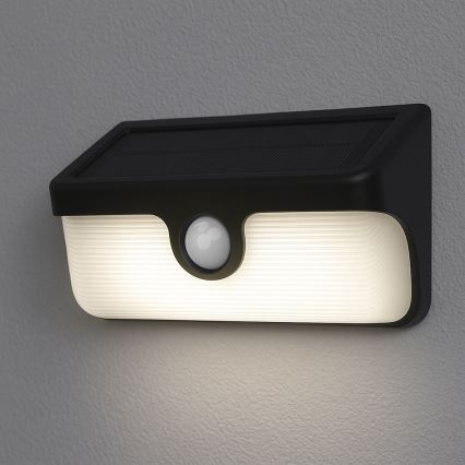 LED Solární nástěnné svítidlo se senzorem LINK LED/5W/3,7V IP65 černá