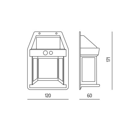 LED Solární nástěnné svítidlo se senzorem OMVIA LED/3,7V 3000K IP44 1200 mAh