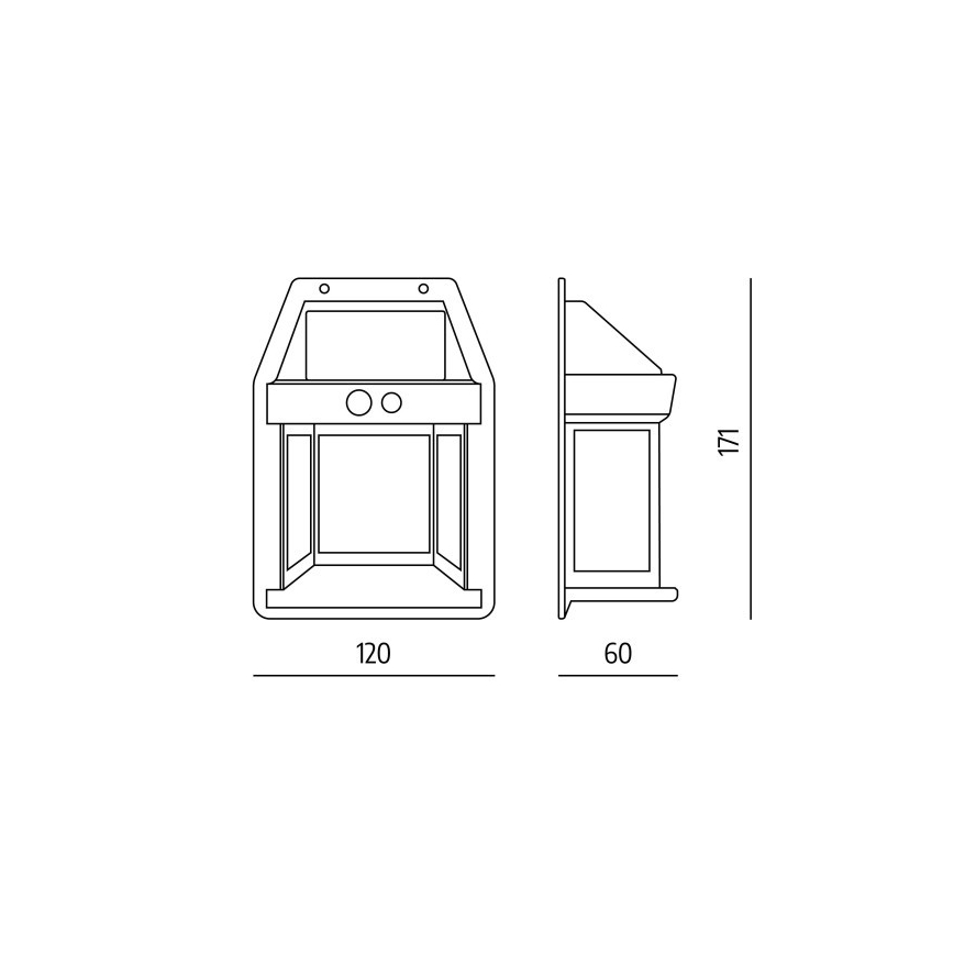 LED Solární nástěnné svítidlo se senzorem OMVIA LED/3,7V 3000K IP44 1200 mAh