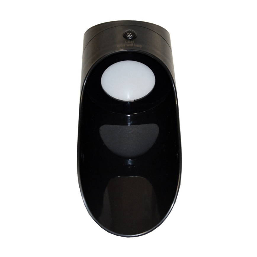 LED Solární nástěnné svítidlo se senzorem PALESA LED/1W/3,7V IP65 1800 mAh černá