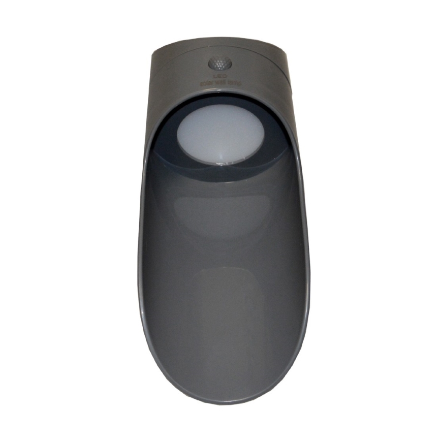 LED Solární nástěnné svítidlo se senzorem PALESA LED/1W/3,7V IP65 1800 mAh šedá