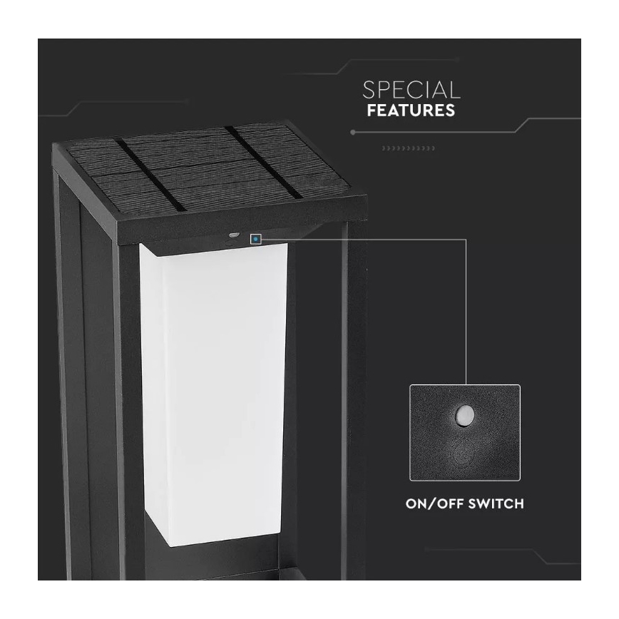 LED Solární nástěnné svítidlo se senzorem SAMSUNG CHIP LED/2W/3,7V IP65 2600 mAh