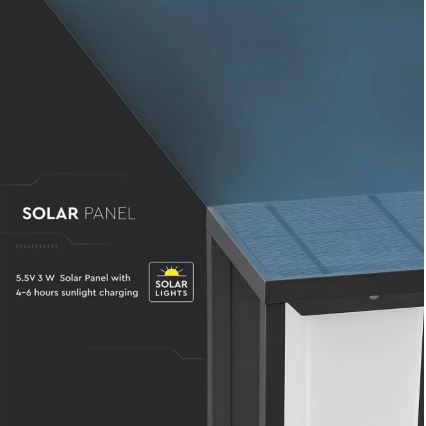 LED Solární nástěnné svítidlo se senzorem SAMSUNG CHIP LED/2W/3,7V IP65 2600 mAh