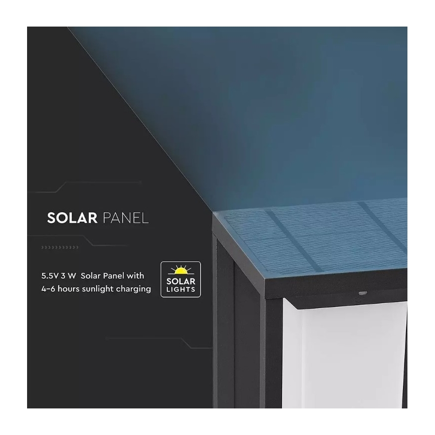 LED Solární nástěnné svítidlo se senzorem SAMSUNG CHIP LED/2W/3,7V IP65 2600 mAh
