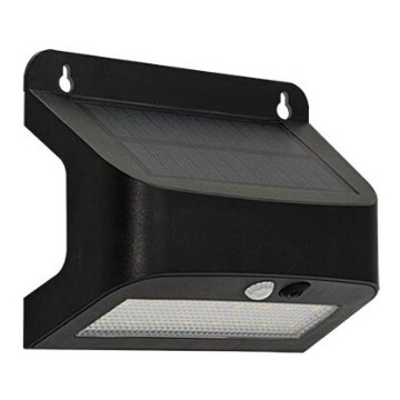 LED Solární nástěnné svítidlo se senzorem SOLTO LED/6W/3,7V 4000K IP54 2400 mAh černá