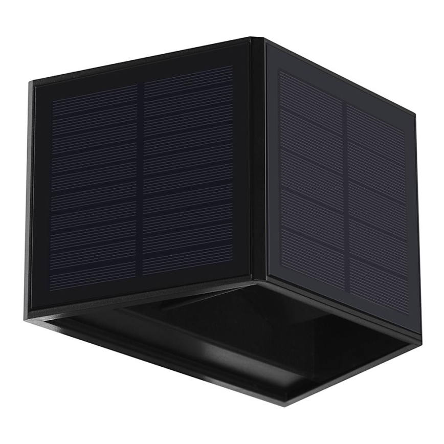 LED Solární nástěnné svítidlo WINGS LED/2W/1300 mAh 3,7V 6000K IP54 černá