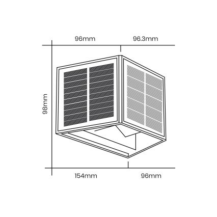 LED Solární nástěnné svítidlo WINGS LED/2W/3,2V 6000K IP54 černá