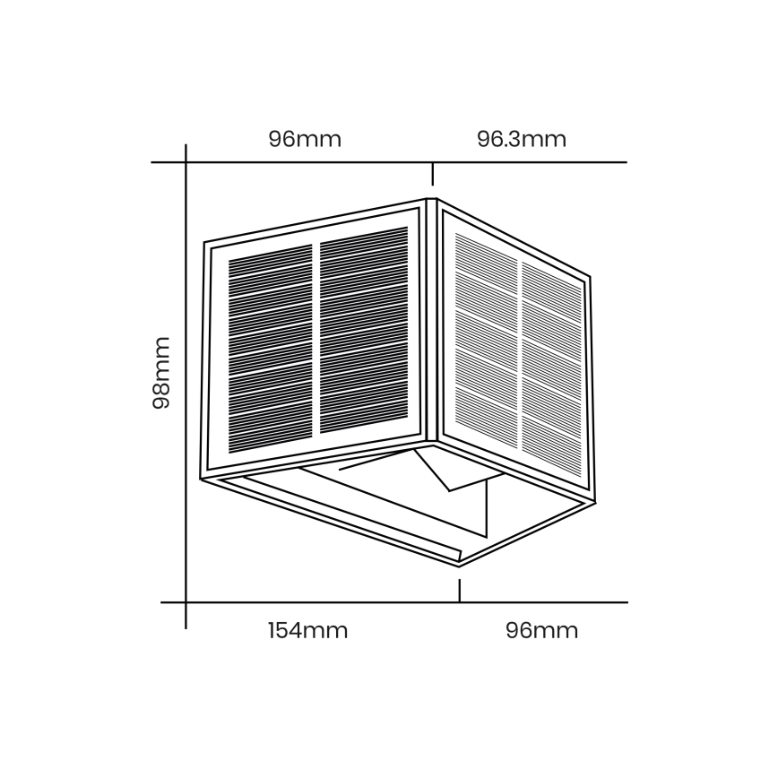 LED Solární nástěnné svítidlo WINGS LED/2W/3,2V 6000K IP54 černá
