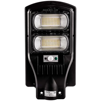 LED Stmívatelná solární pouliční lampa se senzorem LED/120W/6V 6500K IP65 černá + dálkové ovládání