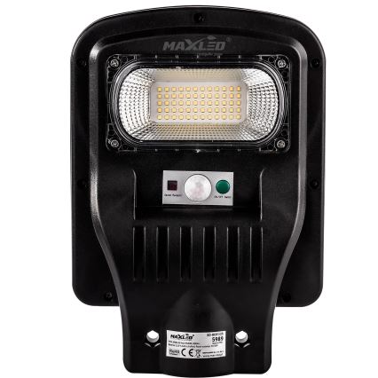 LED Stmívatelná solární pouliční lampa se senzorem LED/150W/6V 6500K IP65 černá + dálkové ovládání