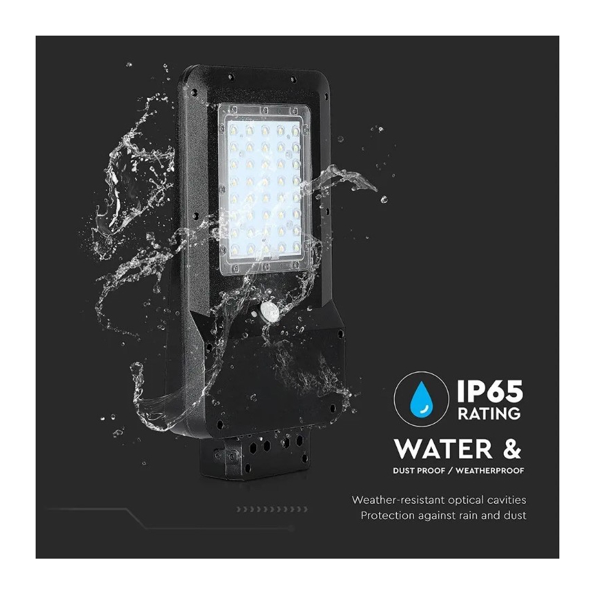 LED Solární pouliční lampa se senzorem LED/15W/7,4V 6000K IP65 10800 mAh