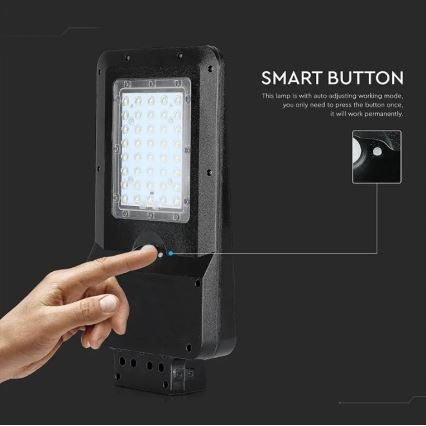 LED Solární pouliční lampa se senzorem LED/15W/7,4V 6000K IP65 5400 mAh