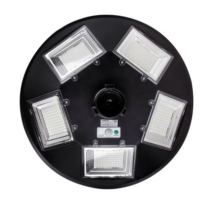 LED Stmívatelná solární pouliční lampa se senzorem LED/22W/6V 18000 mAh 6500K IP65 černá + dálkové ovládání