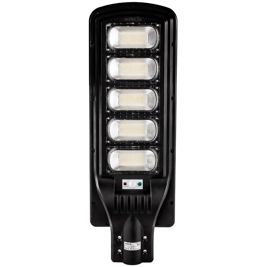 LED Stmívatelná solární pouliční lampa se senzorem LED/300W/6V 6500K IP65 černá + dálkové ovládání