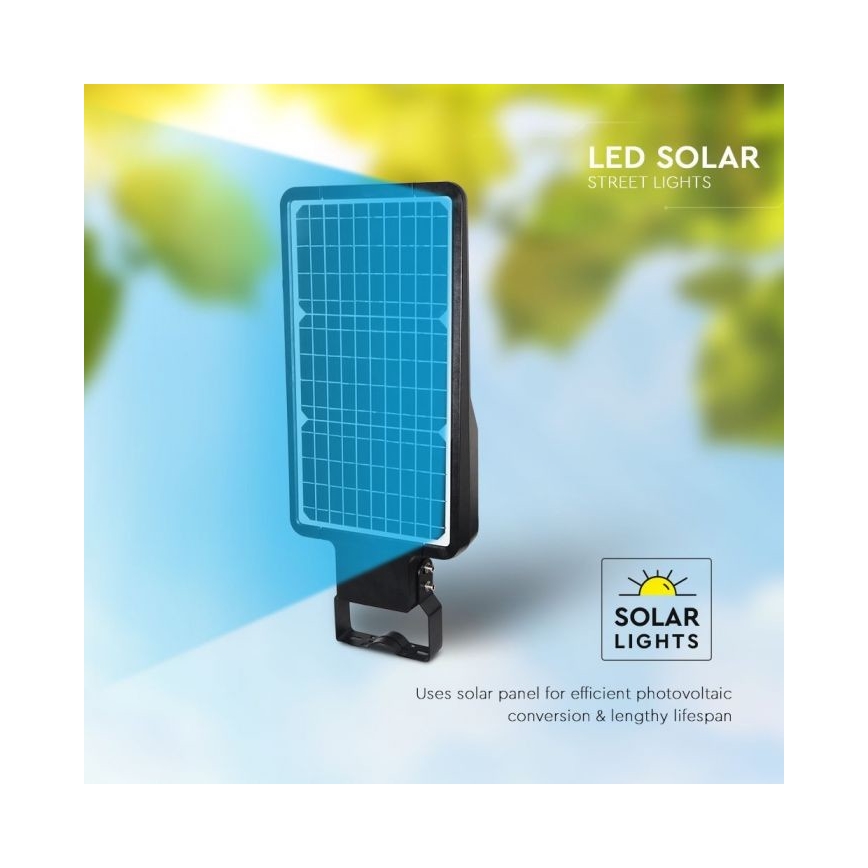 LED Solární pouliční lampa se senzorem LED/40W/9,6V IP65 4000K + dálkové ovládání