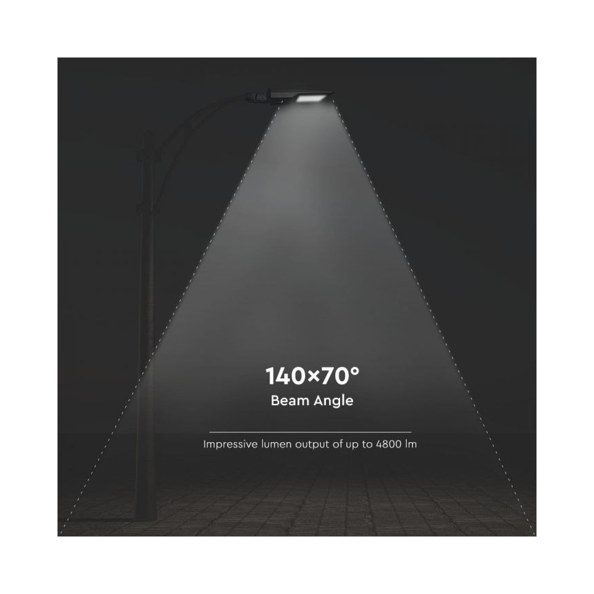 LED Solární pouliční lampa se senzorem LED/40W/9,6V IP65 4000K + dálkové ovládání