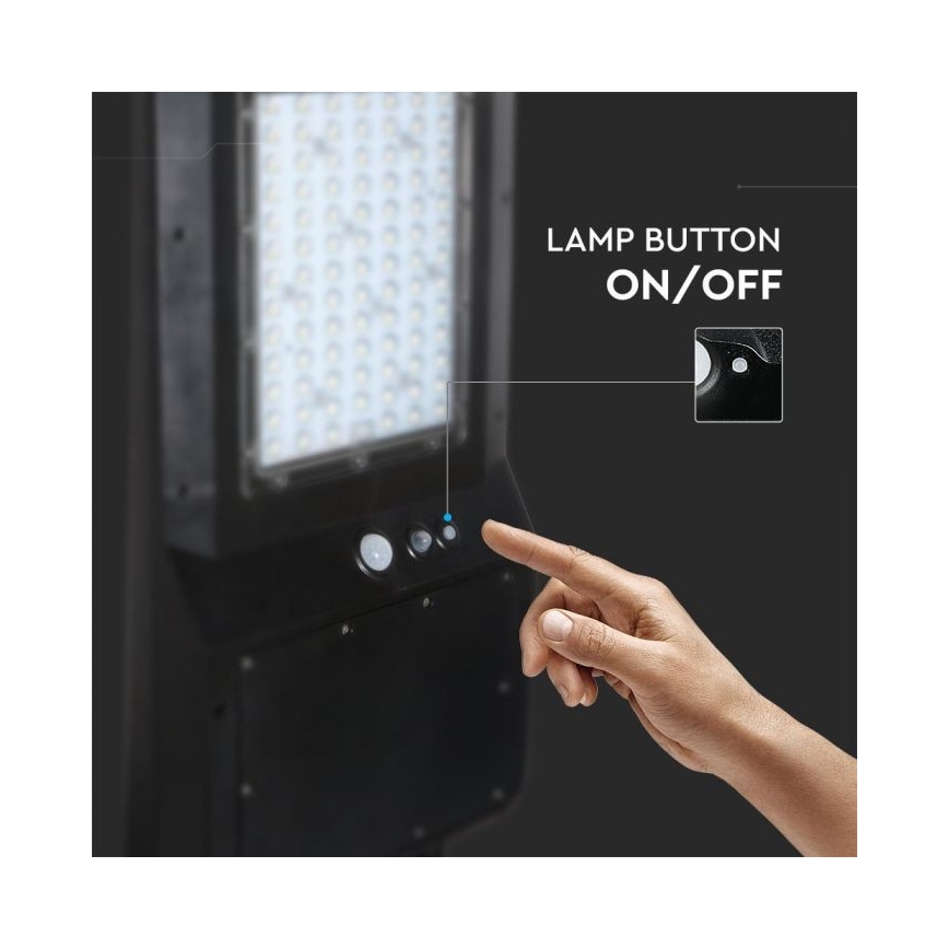 LED Solární pouliční lampa se senzorem LED/40W/9,6V IP65 4000K + dálkové ovládání