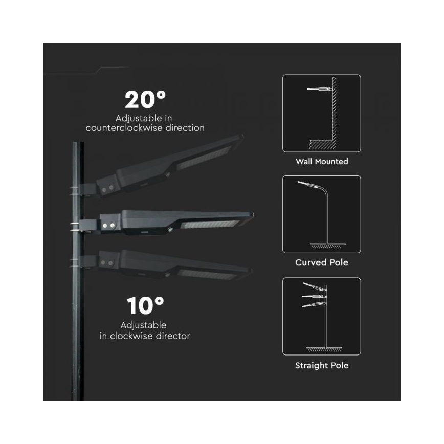LED Solární pouliční lampa se senzorem LED/40W/9,6V IP65 4000K + dálkové ovládání