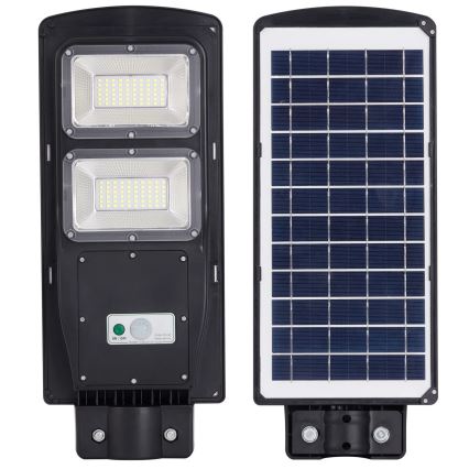 LED Solární pouliční lampa se senzorem STREET 2xLED/6W/3,2V 12000 mAh IP65 + dálkové ovládání