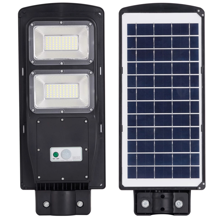 LED Solární pouliční lampa se senzorem STREET 2xLED/6W/3,2V 12000 mAh IP65 + dálkové ovládání