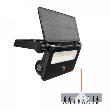 LED Solární reflektor se senzorem NCS G2 LED/10W/3,7V 3000/4000/6500K IP54 1800 mAh