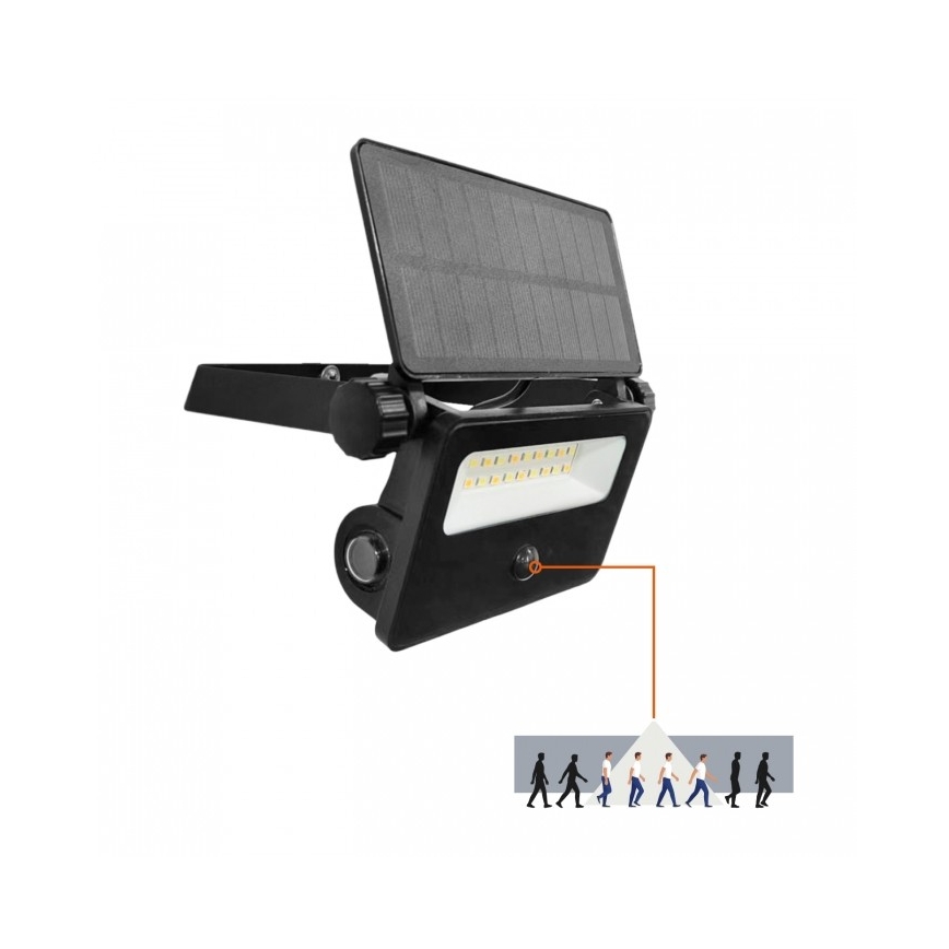 LED Solární reflektor se senzorem NCS G2 LED/10W/3,7V 3000/4000/6500K IP54 1800 mAh