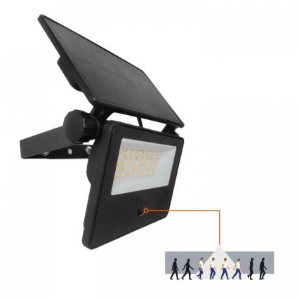 LED Solární reflektor se senzorem NCS G2 LED/20W/3,7V 3000/4000/6500K IP54 2600 mAh