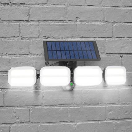 LED Solární reflektor se senzorem 4xLED/2,5W/6V IP65 + dálkové ovládání