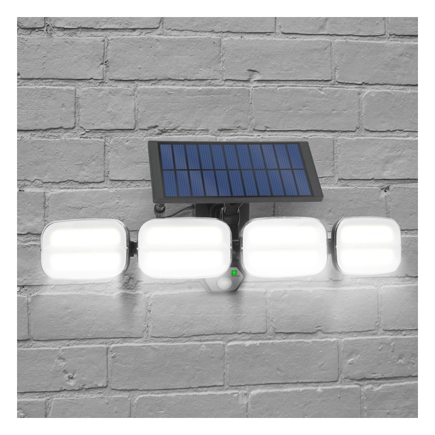LED Solární reflektor se senzorem 4xLED/2,5W/6V IP65 + dálkové ovládání