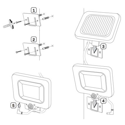 LED Solární reflektor se senzorem DUO LED/1W/3,7V 1200 mAh IP44