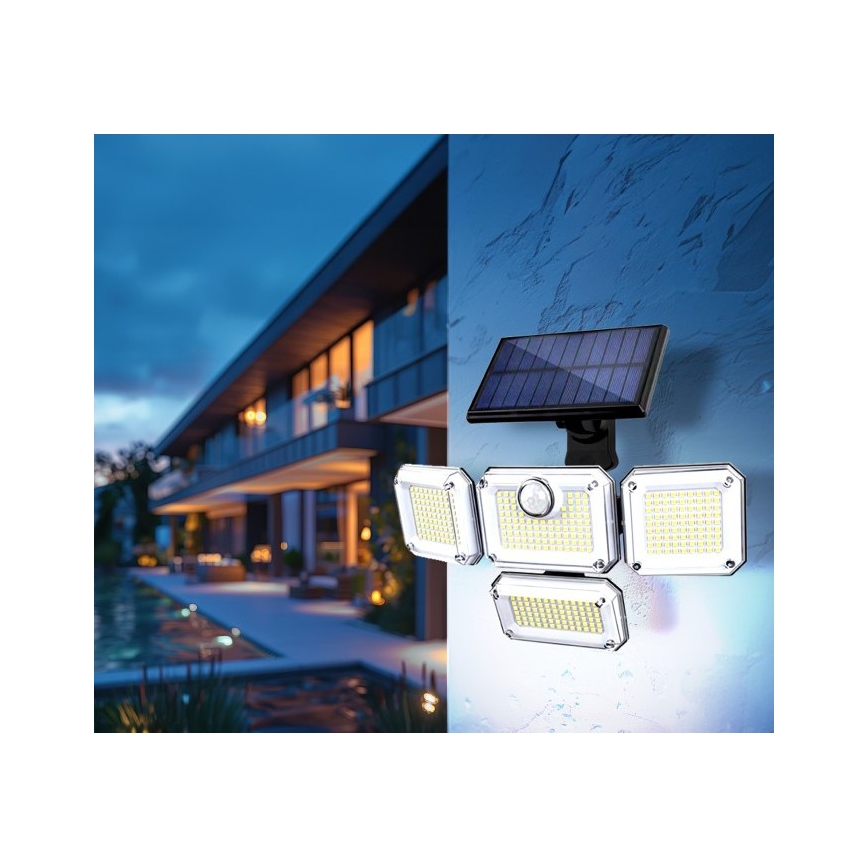 LED Solární reflektor se senzorem GLOW LED/2,5W/3,7V 6500K IP44 2400 mAh + dálkové ovládání