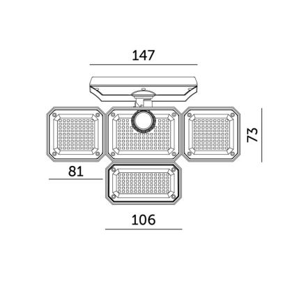 LED Solární reflektor se senzorem GLOW LED/2,5W/3,7V 6500K IP44 2400 mAh + dálkové ovládání