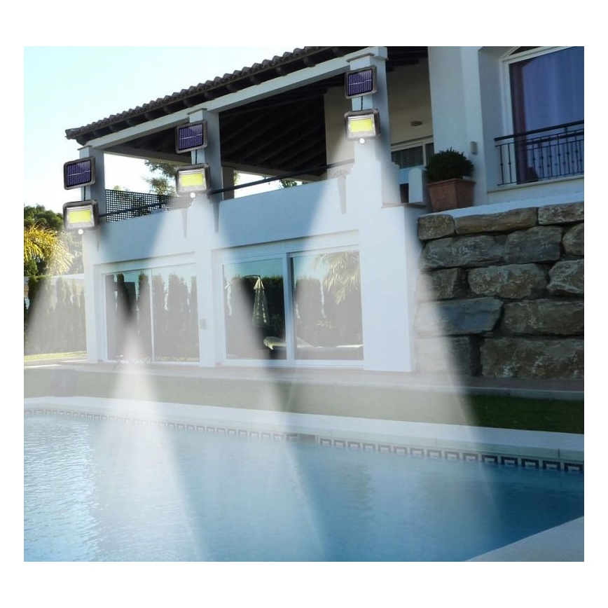 LED Solární reflektor se senzorem INTEGRA LED/3W/3,7V 1200 mAh IP44 + dálkové ovládání