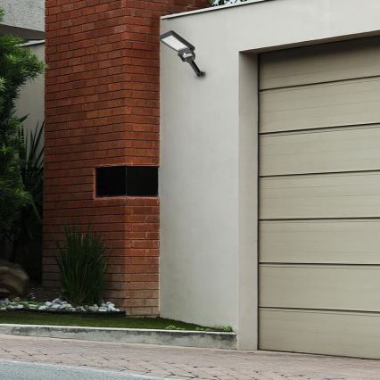 LED Solární reflektor se senzorem LED/5W/3,7V 4000K 1500 mAh IP54 černá